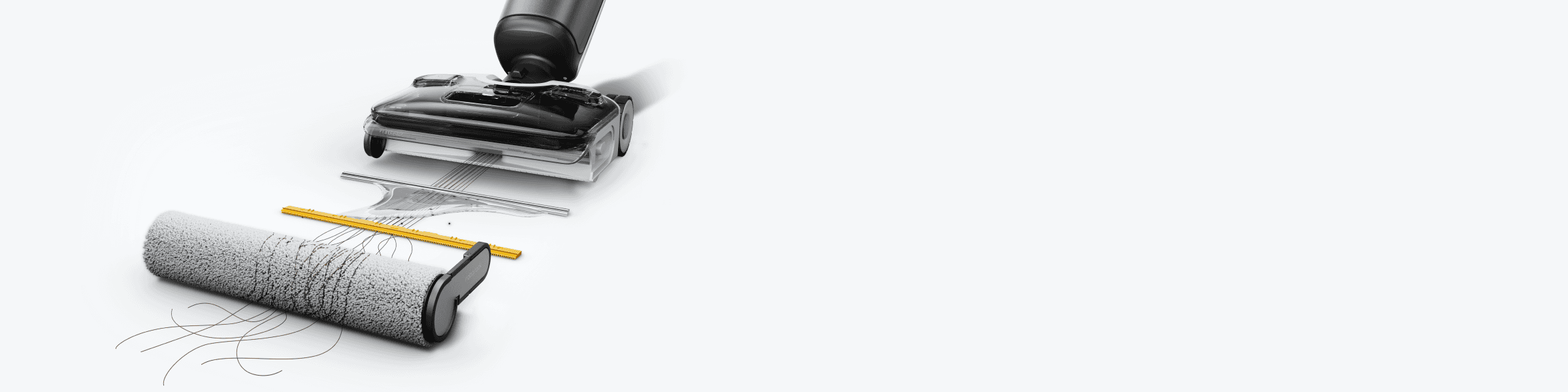 roborock australia f25 JawScrapers brush technology eliminates tangles for streak-free vacuuming