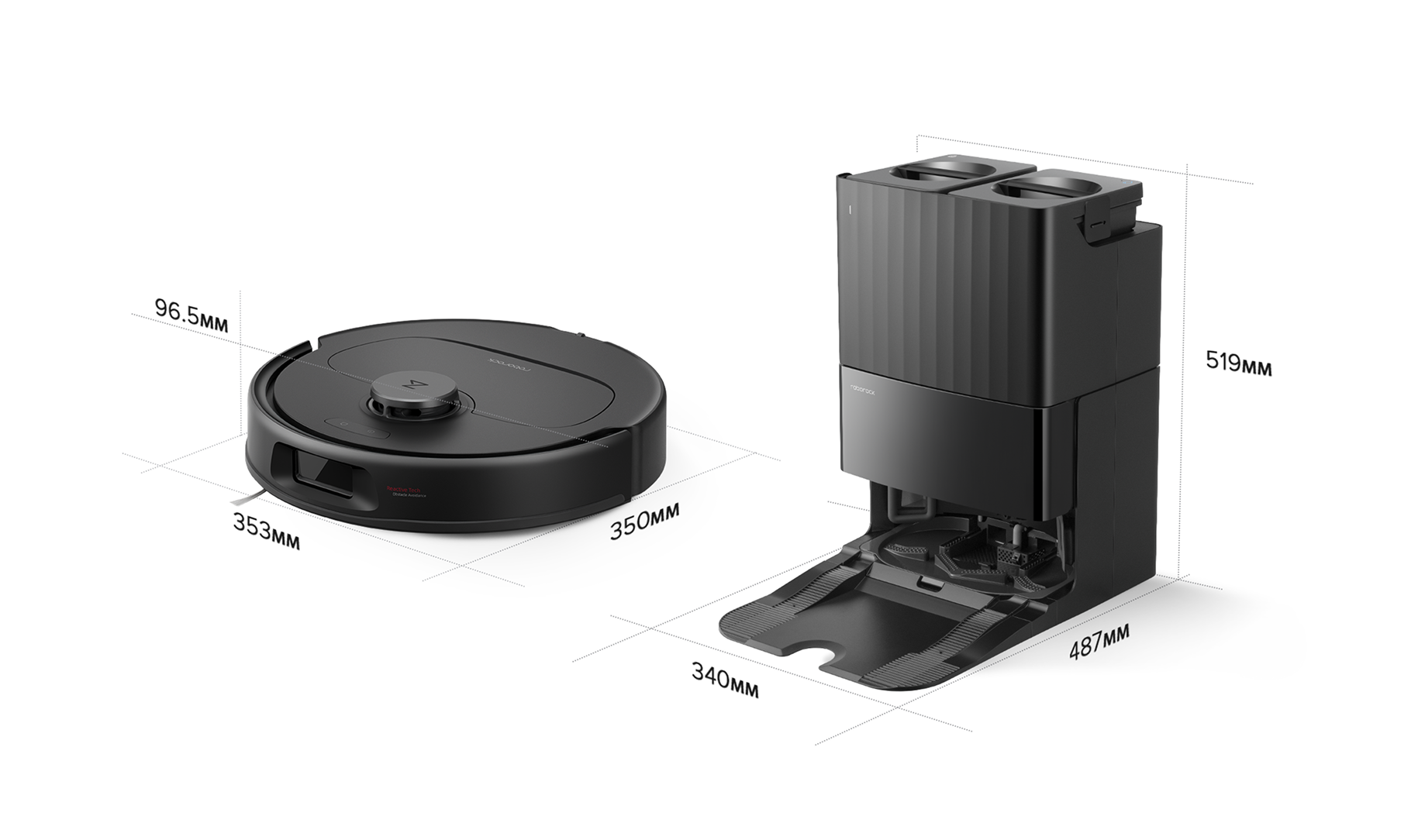 roborock qrevo l official australia robot and dock dimensions