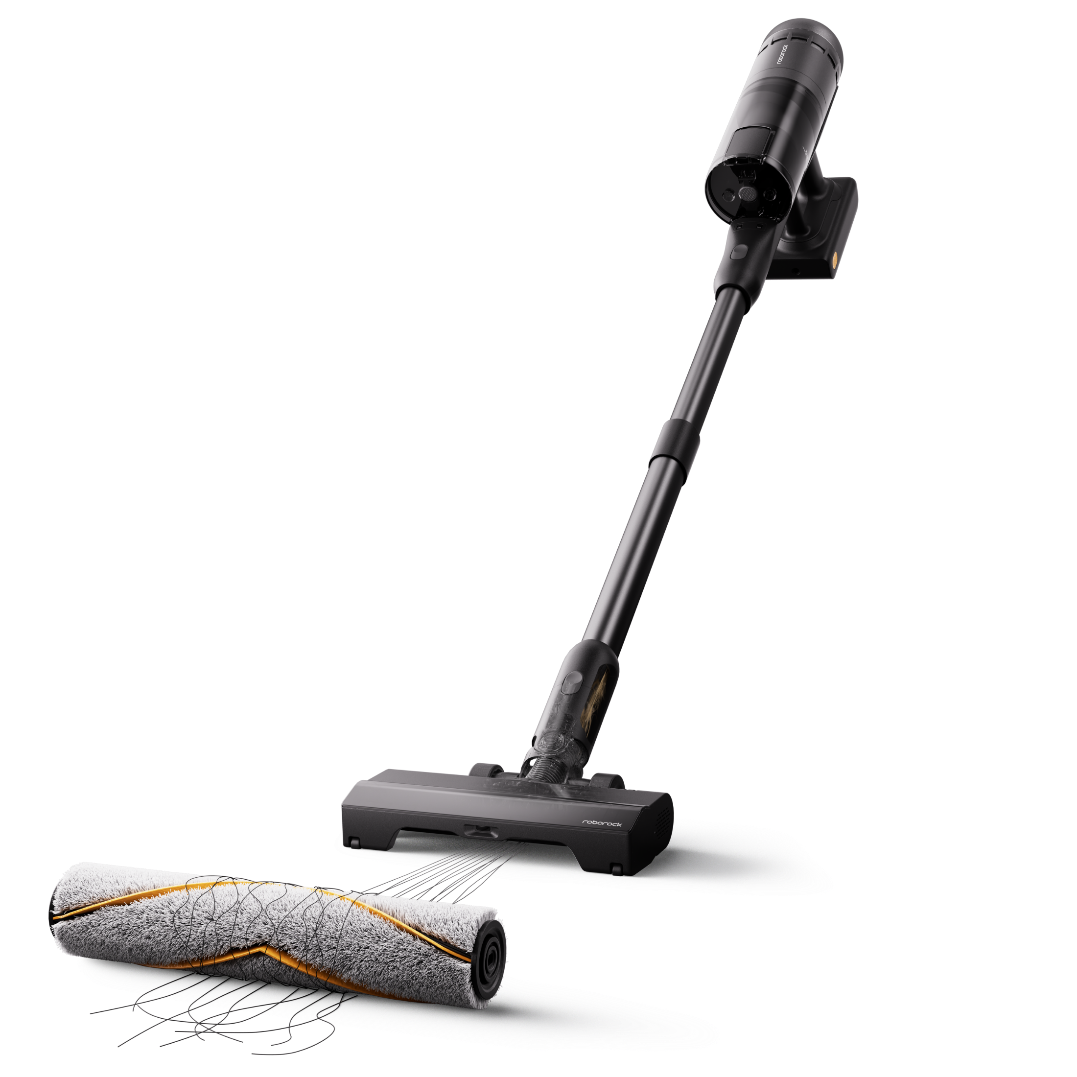 roborock h60 hub ultra JawScrapers™ hybrid brush for floors and carpets