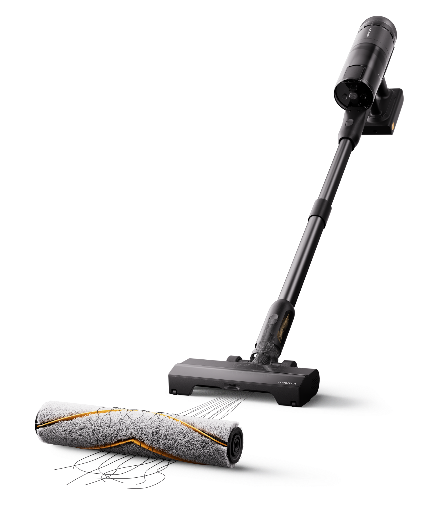 roborock h60 hub ultra JawScrapers™ hybrid brush for floors and carpets